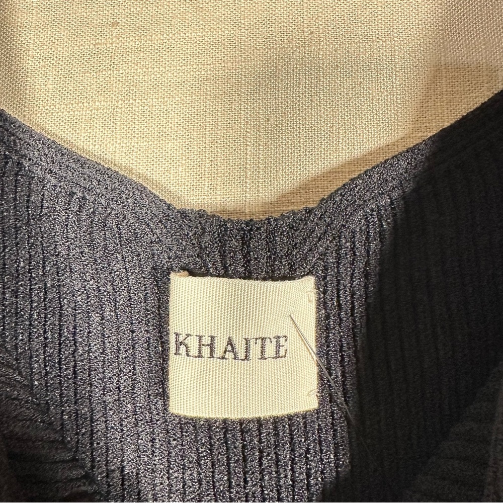 KHAITE Nina Sweetheart Rib-Knit Midi Bodycon Cocktail Dress - Picture 16 of 16